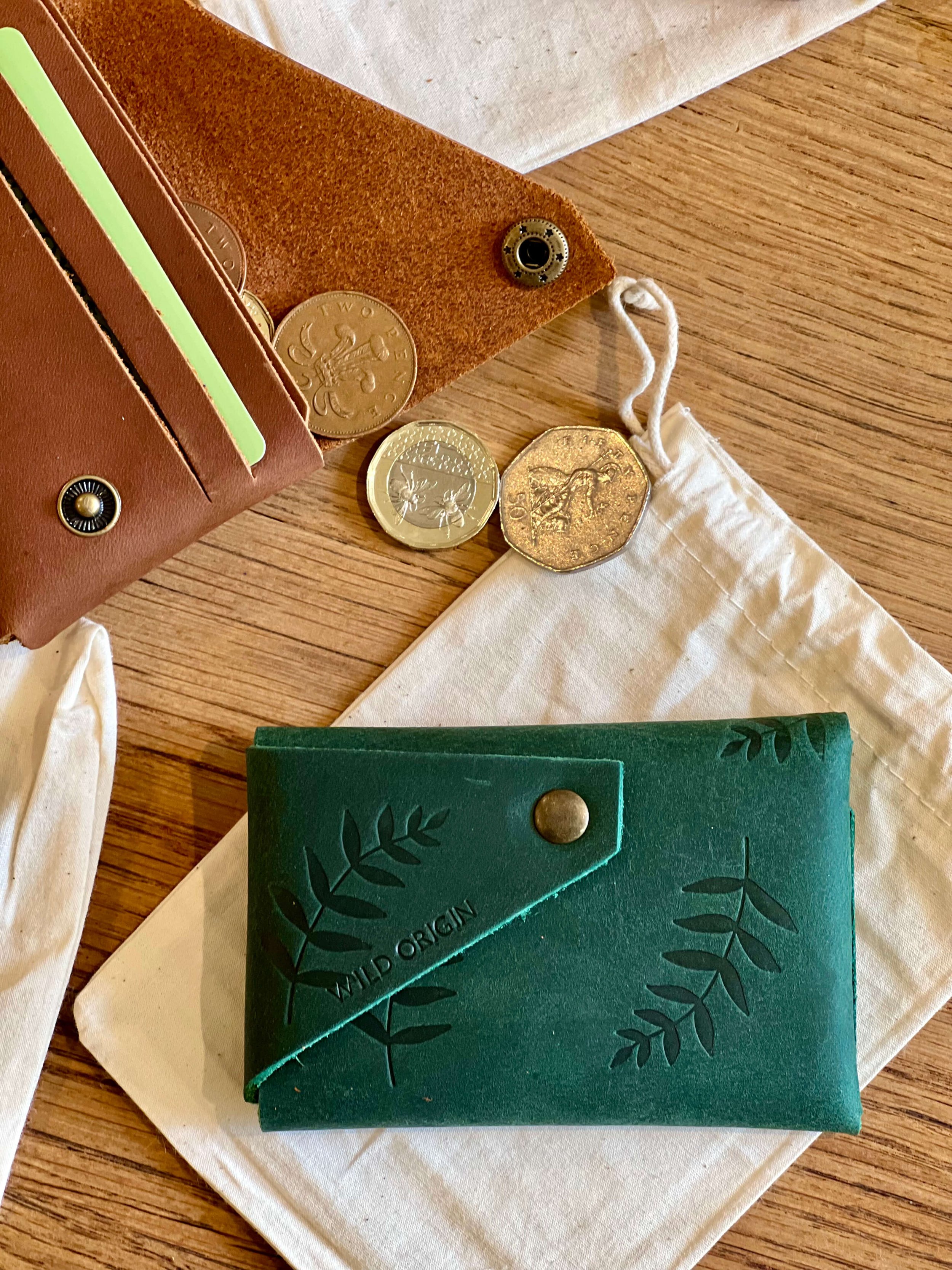 Wild Origin Leather Wallet - botanicalprintgreen 2.jpeg