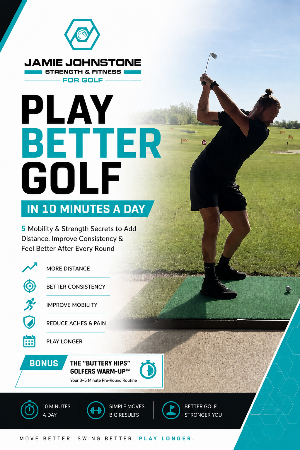 Cover photo of JJ Strength's 'fitness for golf' free guide