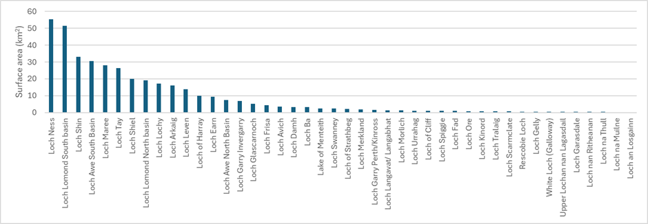 Figure 2a. 2025 loch summary for surface area.