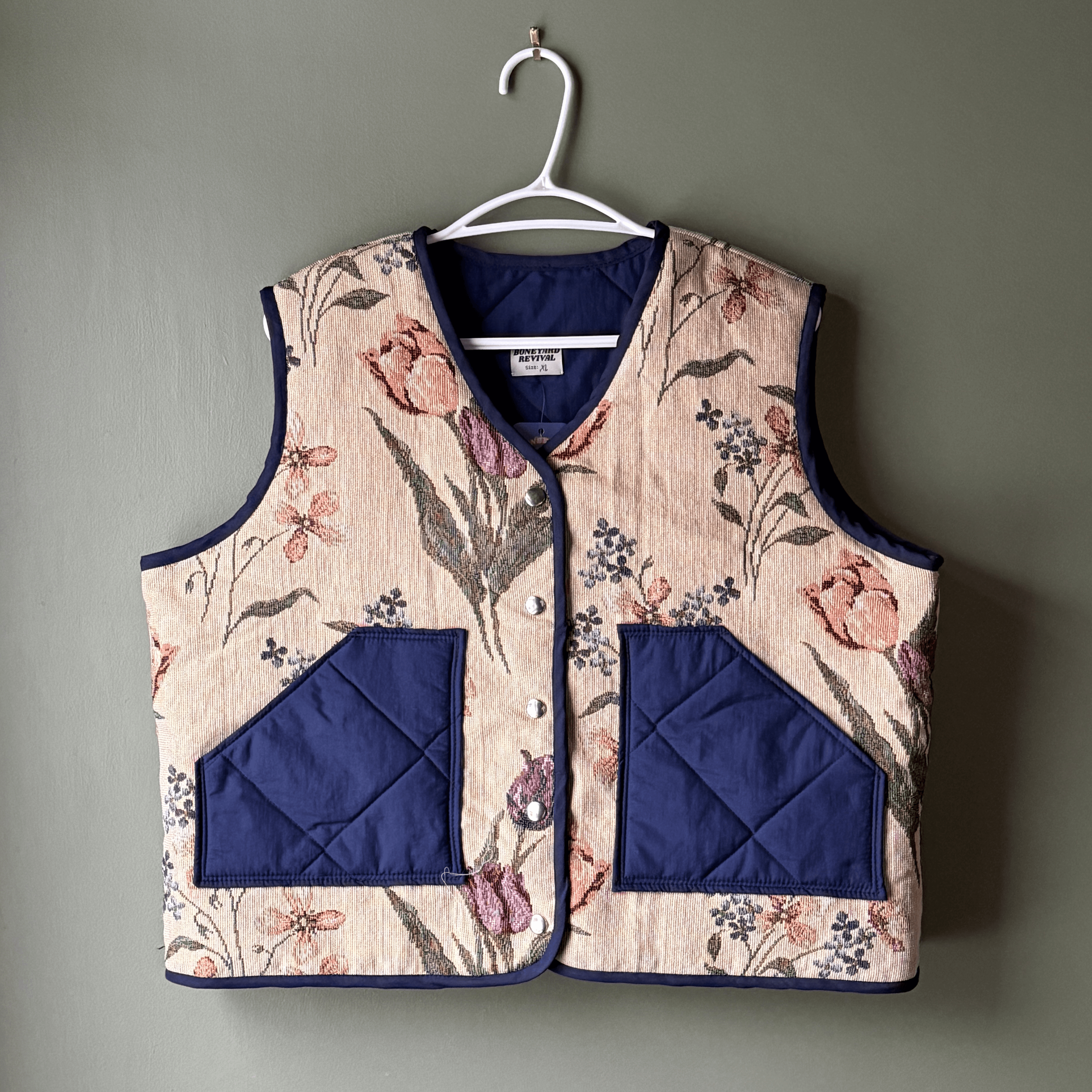 Floral Upholstery Vest - XL