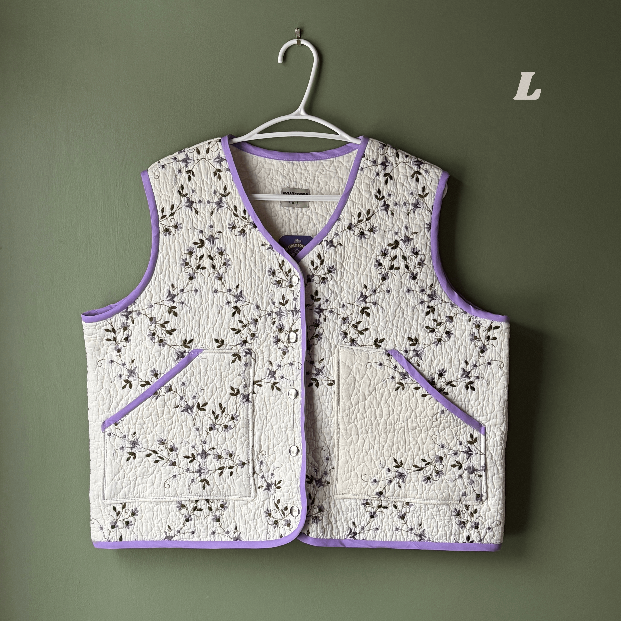 Lilac Floral Quilt Vest