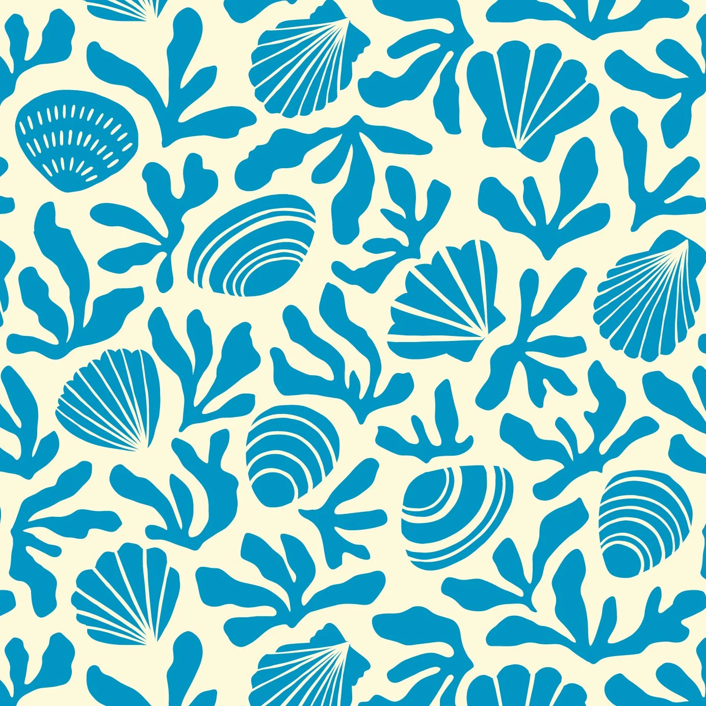 11. Sea shells & algae - blue