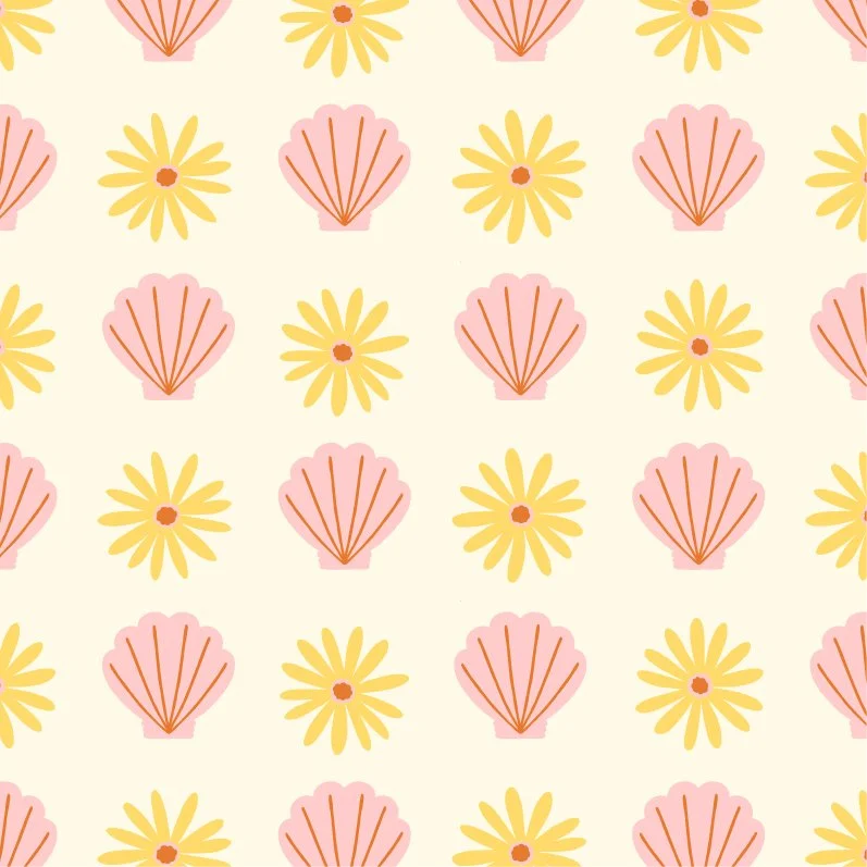  05. Shells & flowers - cream