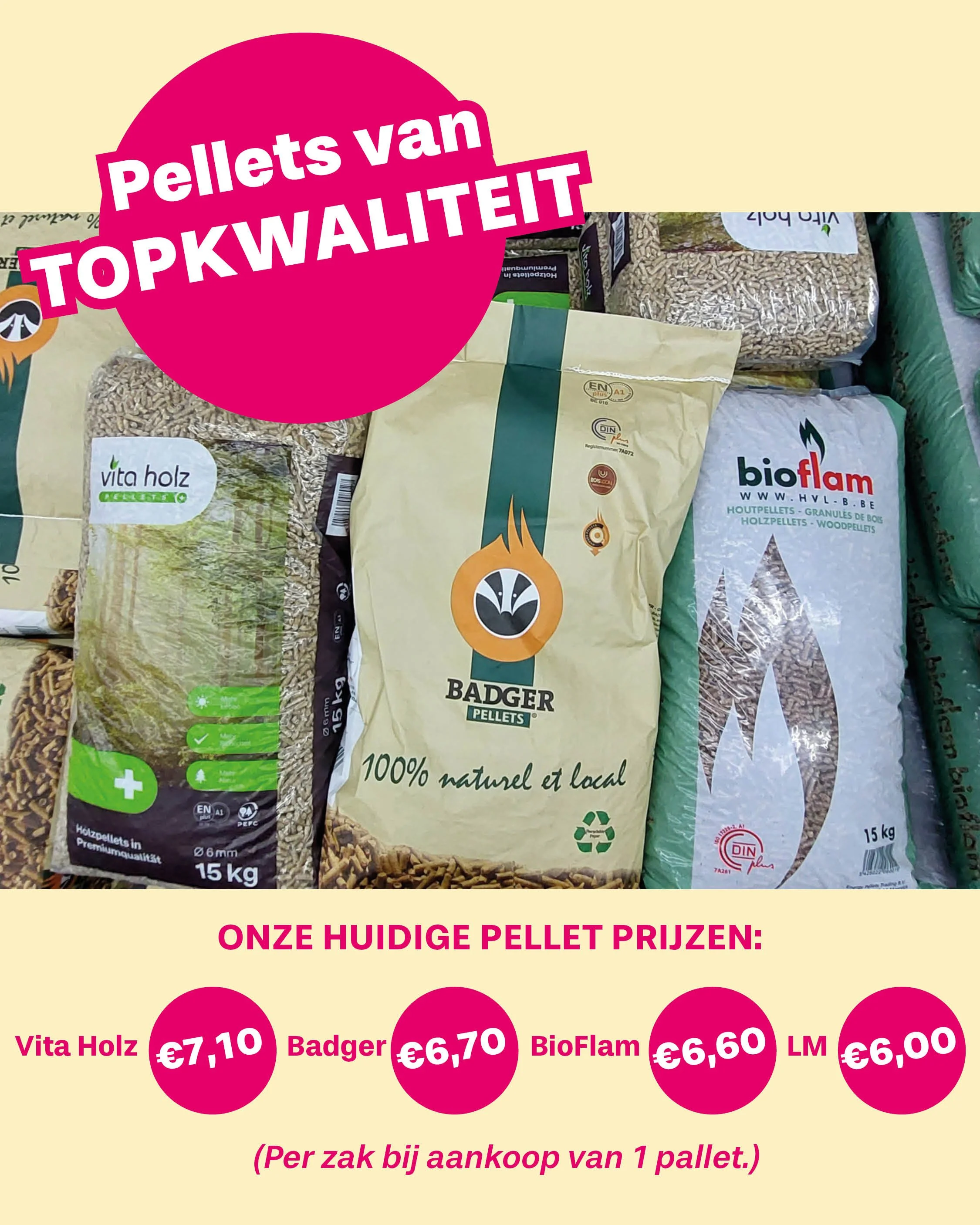 Zomerprijzen van pellets