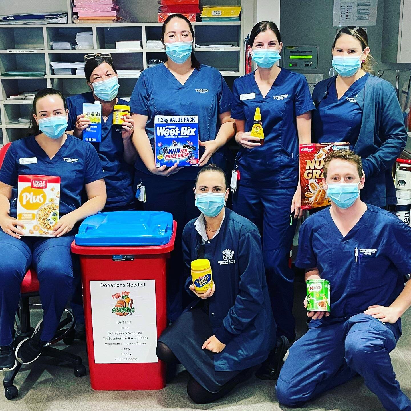 Big thank you to the nurses at the Intensive Care Unit - Townsville Hospital for having one of our donation bins and filling it full of items for our breakfast program!!

Thank you so much for your support !!

#Fuelforschools #supportlocaltownsville 