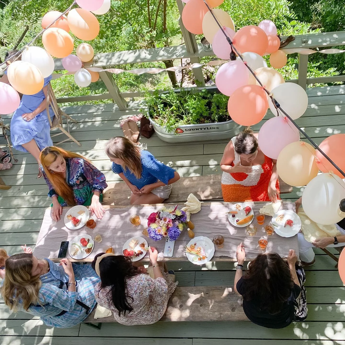 Highlights from our weekend in Bovina ⛰ Got to plan another baby shower with @lr_nuttle and @hannahrleighton for our best @saramaezandi and baby Zaffa. It was tree top lunch with pb fluff sandwiches and paint by numbers. River walks and swims. Long l