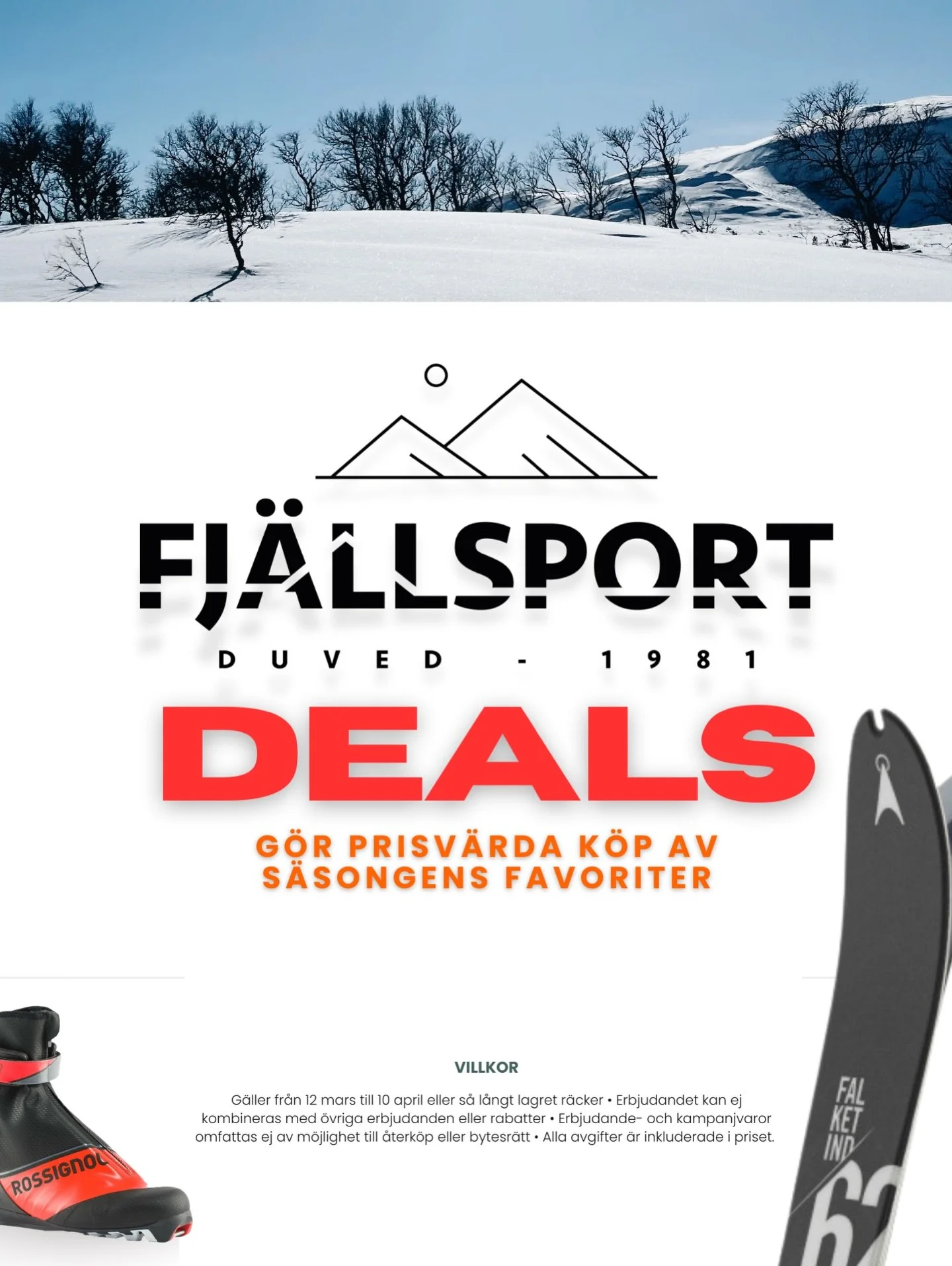 V&aring;rvintern &auml;r h&auml;r &ndash; och fj&auml;llet v&auml;ntar 🌞❄️

Nu &auml;r det dags att uppgradera utrustningen och ta vara p&aring; &aring;rets b&auml;sta skidperiod. Vi k&ouml;r kampanjer p&aring; fj&auml;llturs- och l&auml;ngdutrustni