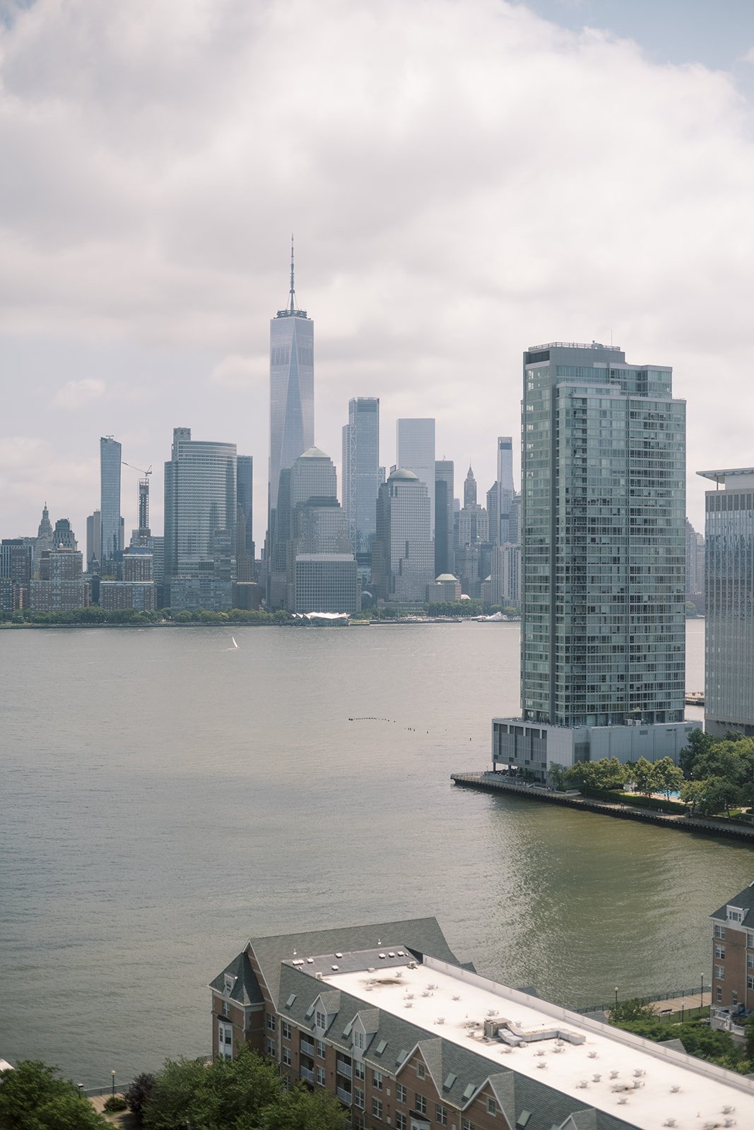 View of NYC skyline across the hudson river