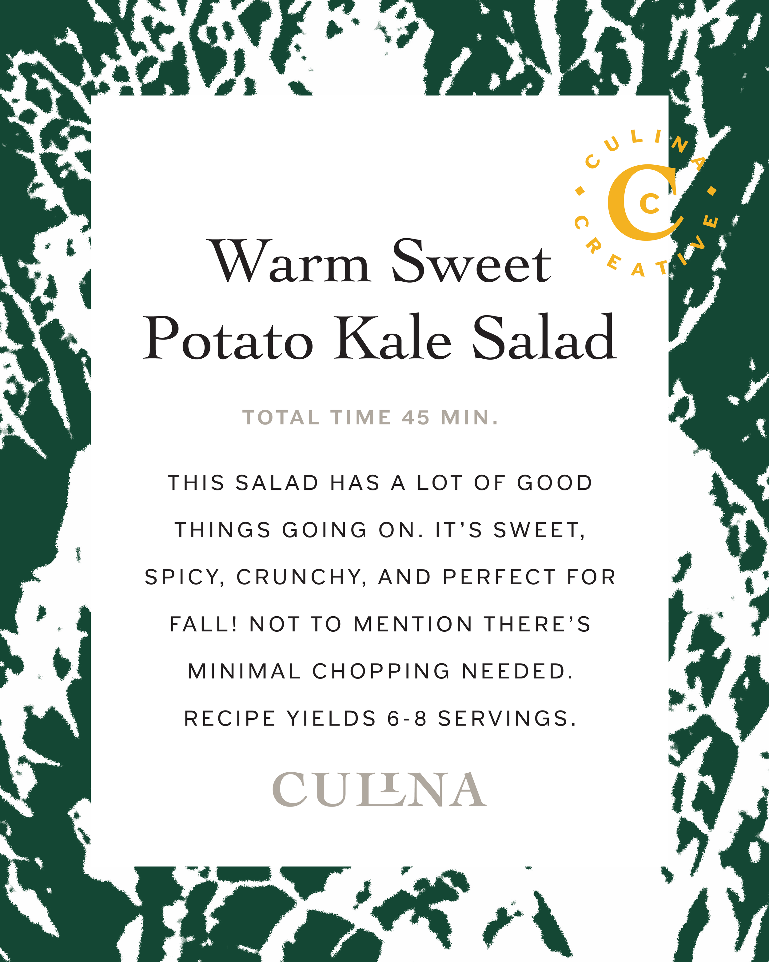 Warm Sweet Potato Kale Salad