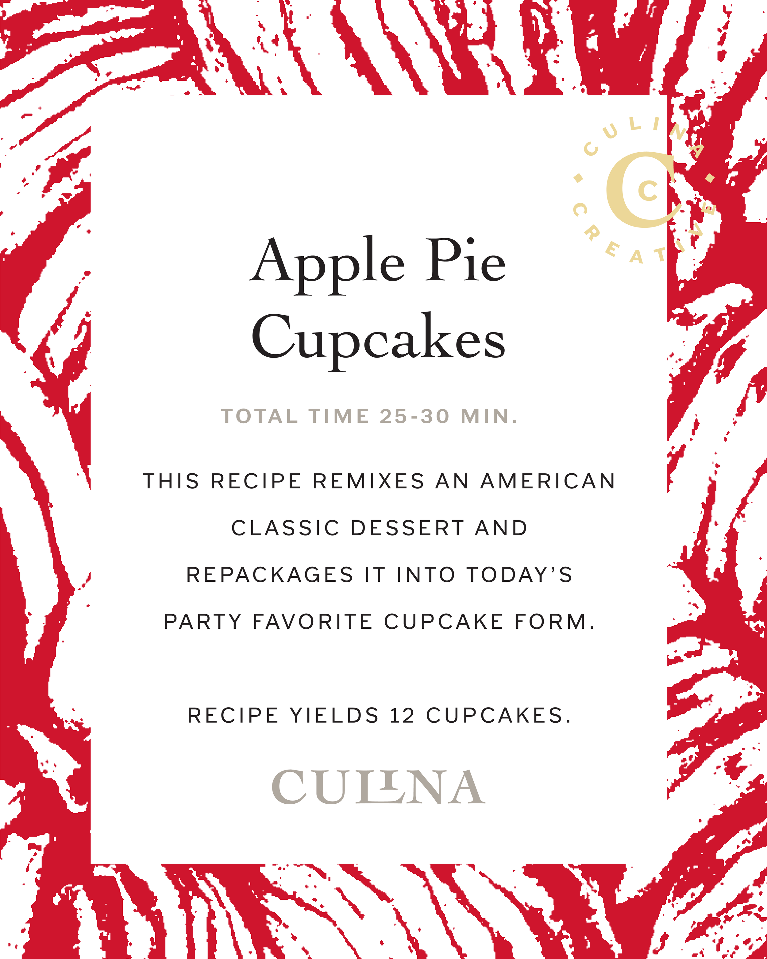 Apple Pie Cupcakes Recipe Card
