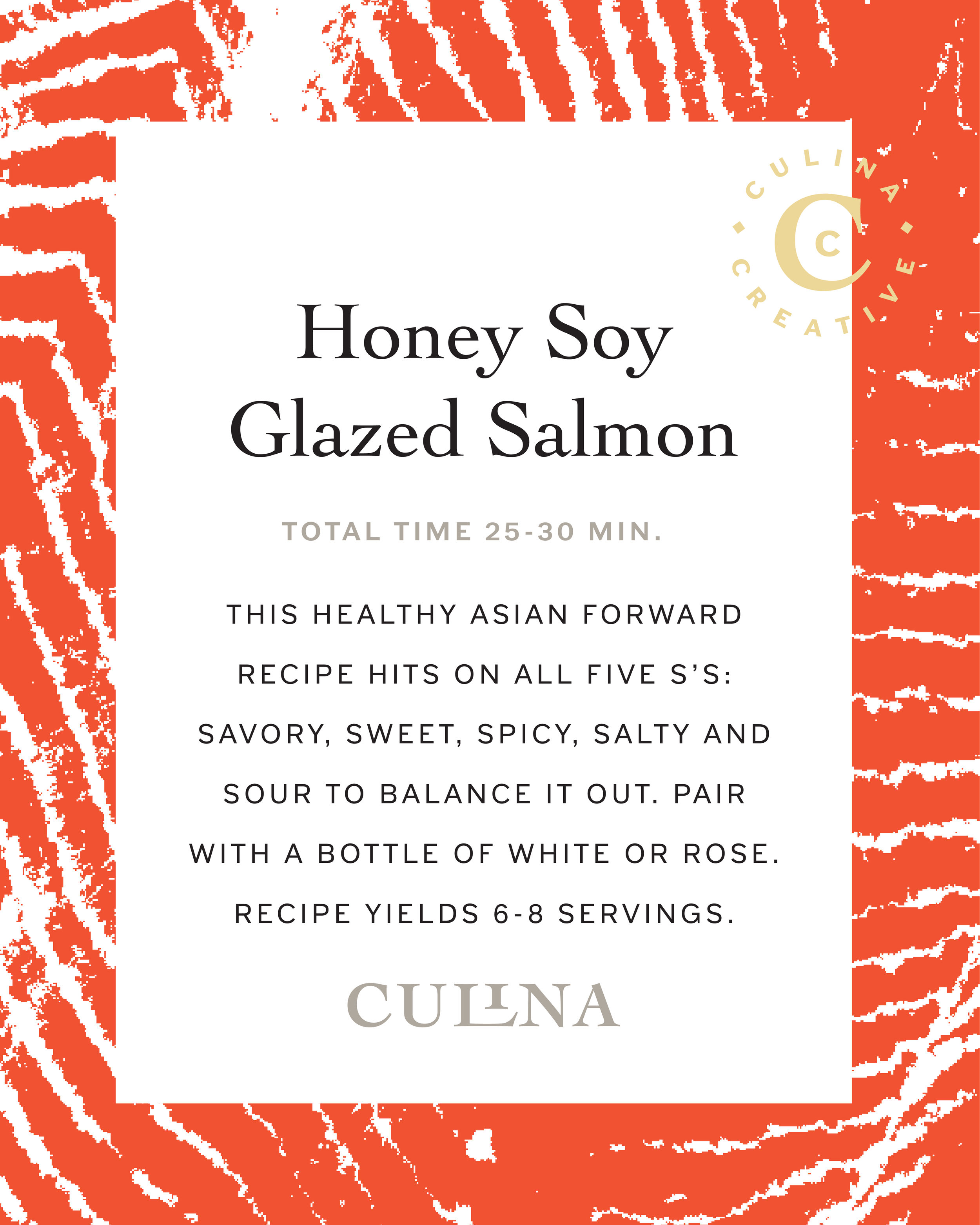 Honey Soy Glazed Salmon Recipe Card