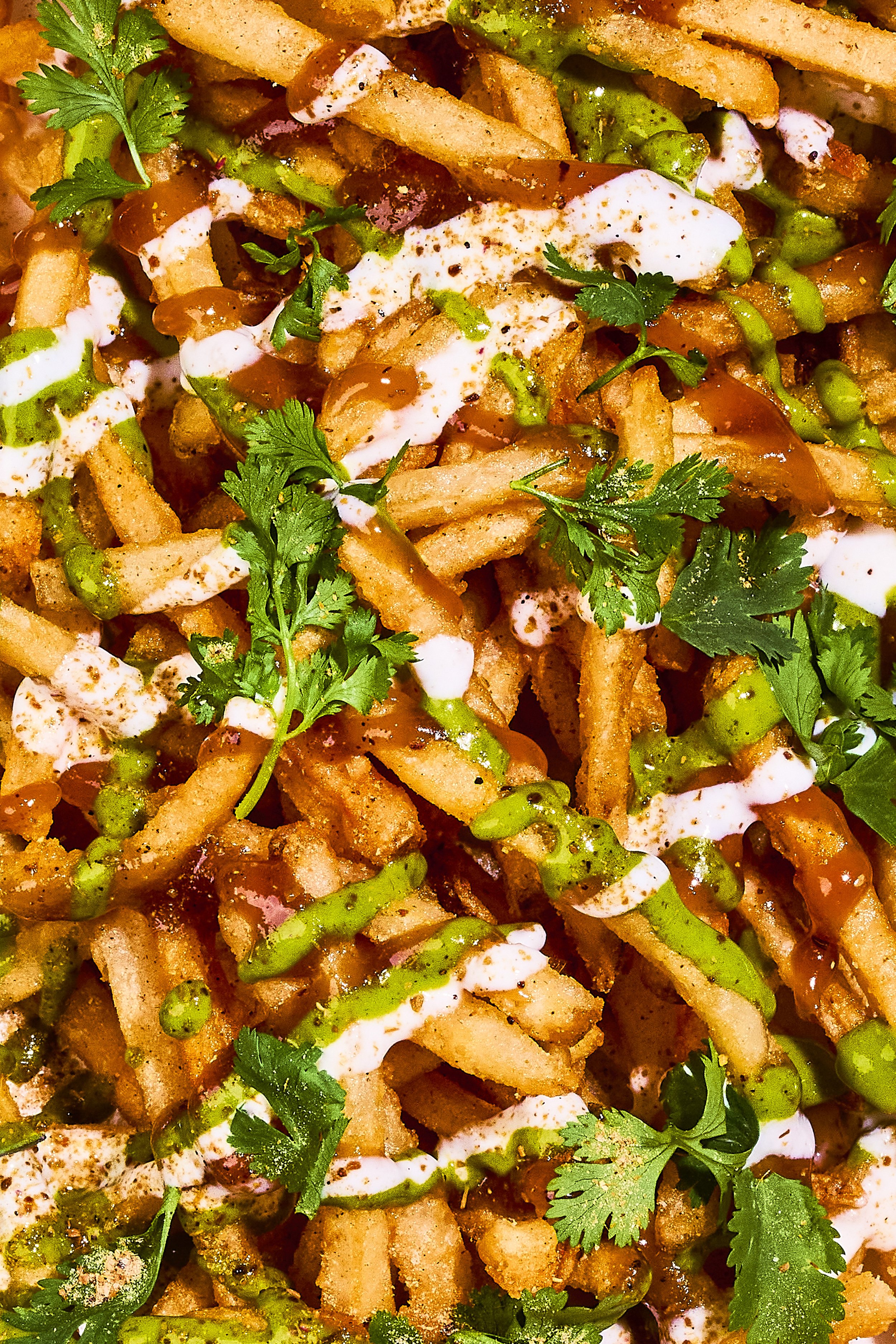 Close up texture of Punjabi Fries 