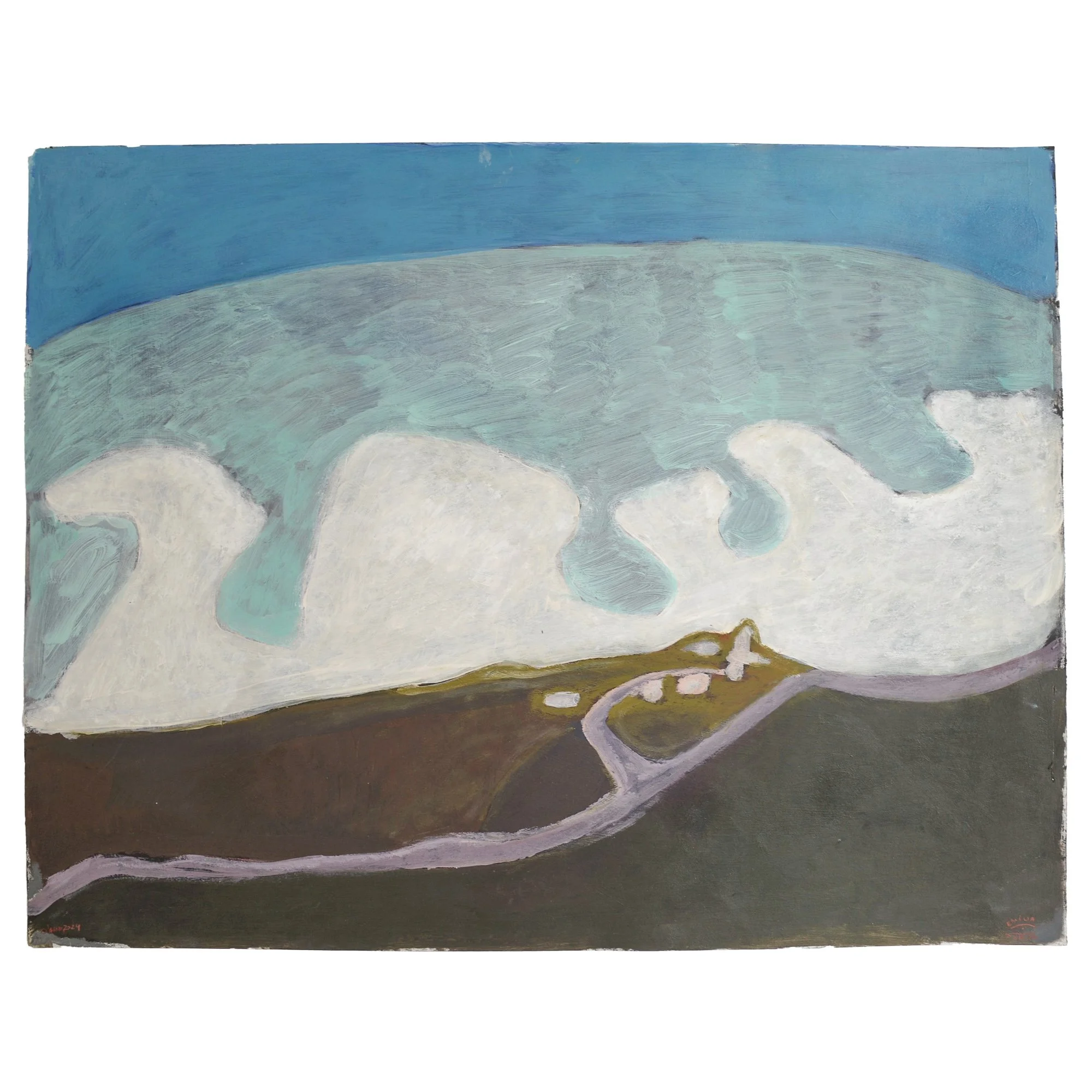 Emilia Durka_Emilia Durka_View from Diamond Head, 56 x 71 cm, oil pastel and acrylic on paper, 2024_BlueShopGallery_WOP7_001.jpg
