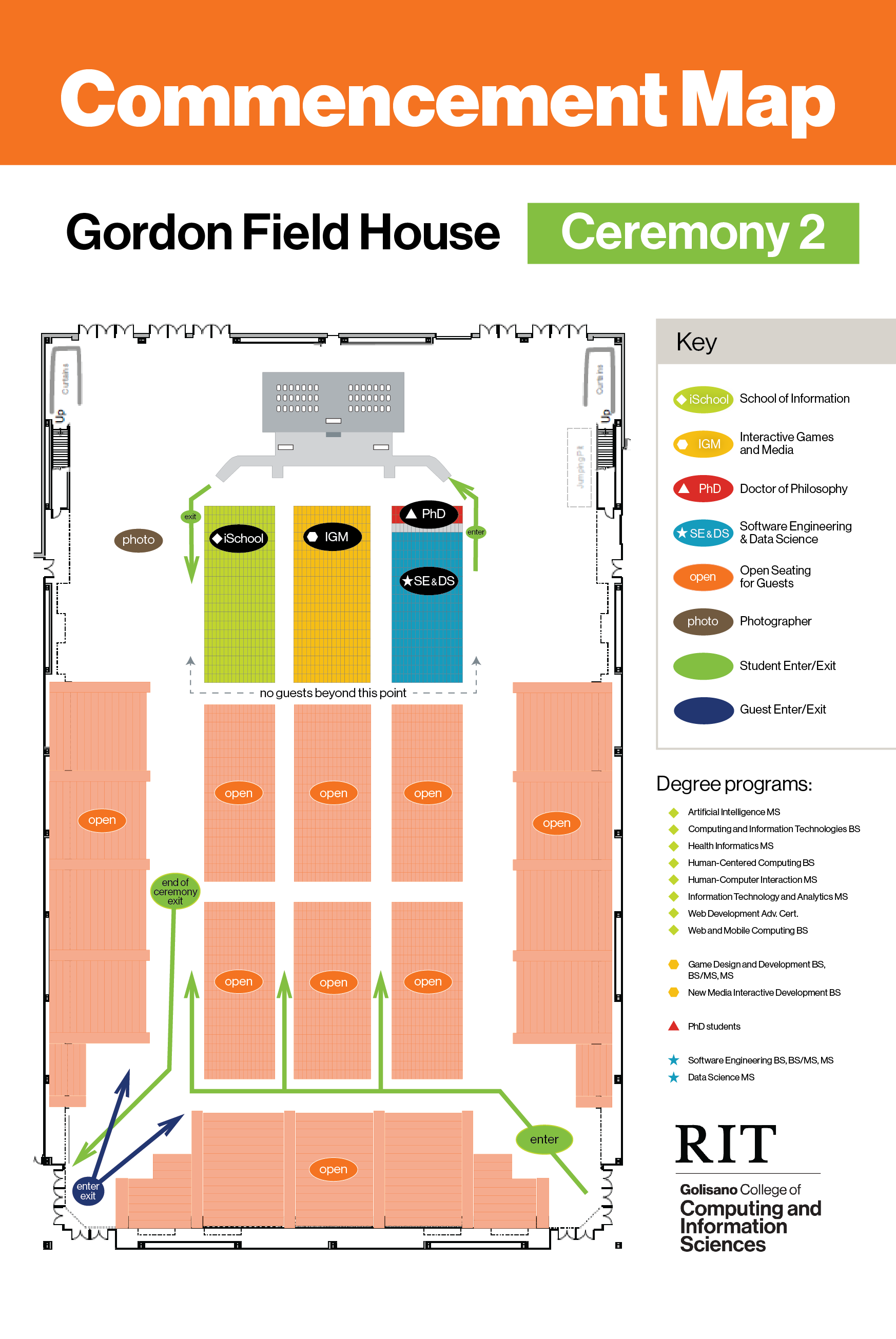 Ceremony 2 seating map.