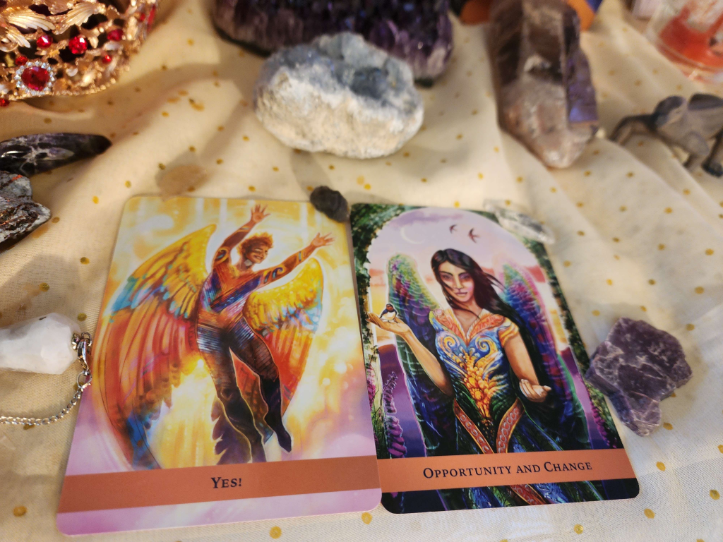 Sedona crystals and summer altar setup in Maryland for writing "Balancing the Cosmic Divine"
