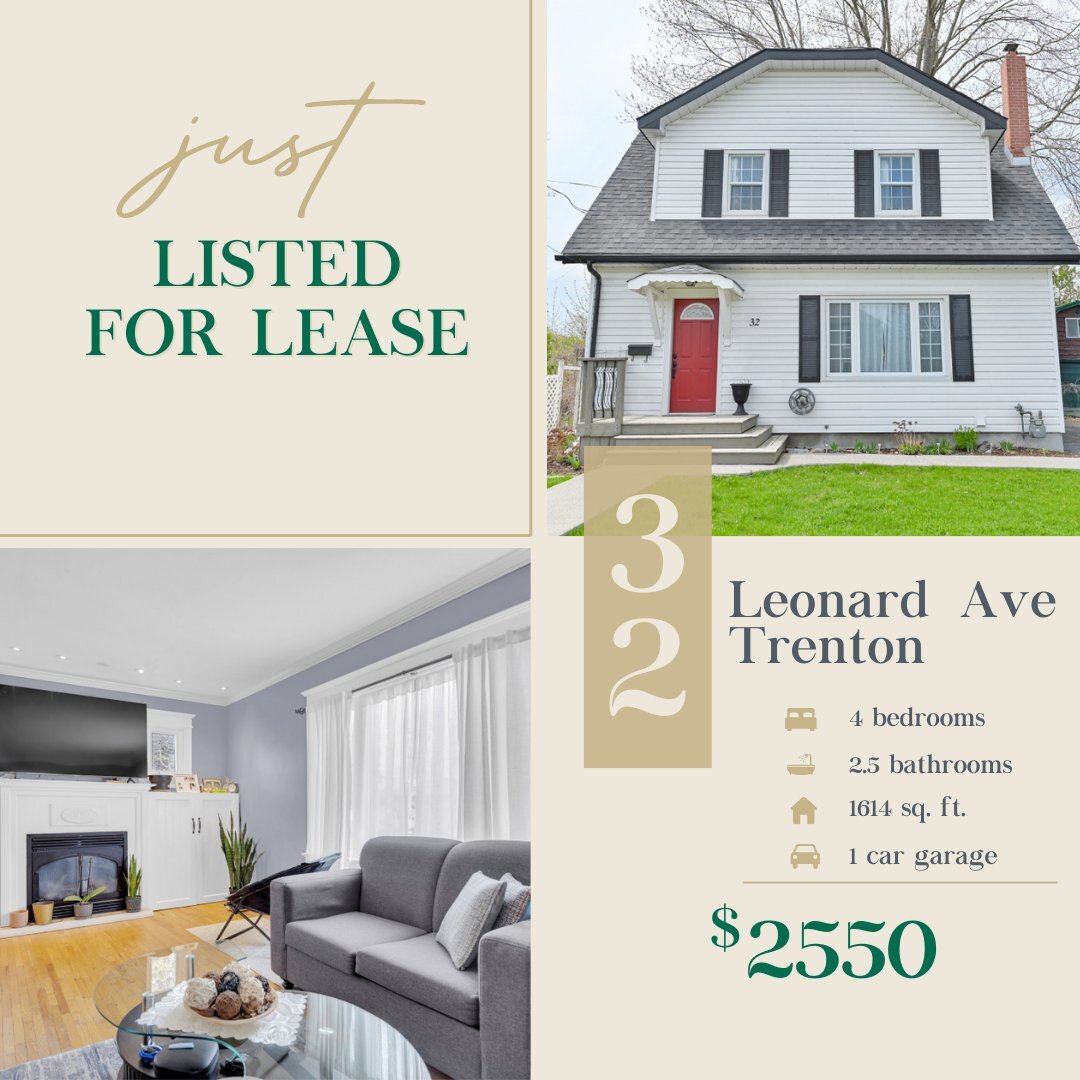 📣Just Listed For Lease❗️
📍32 Leonard Ave
4 🛏
2.5 🚽
1 🚙 garage

This home is charming on the outside and in with loads of character. A generous living room, a bright and cherry kitchen with stainless steel appliances, a 2 pc guest bath and a dini