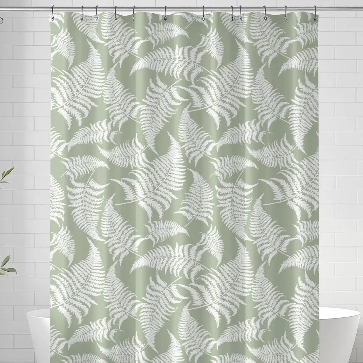 Whispering Ferns Shower Curtain - Sage Green