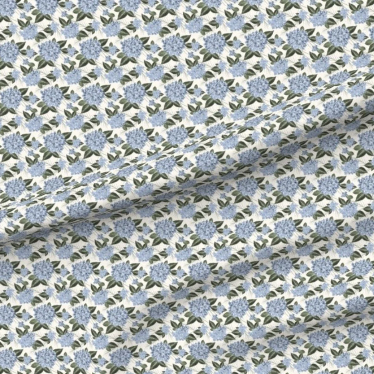 Hydrangea pattern in light blue colorway