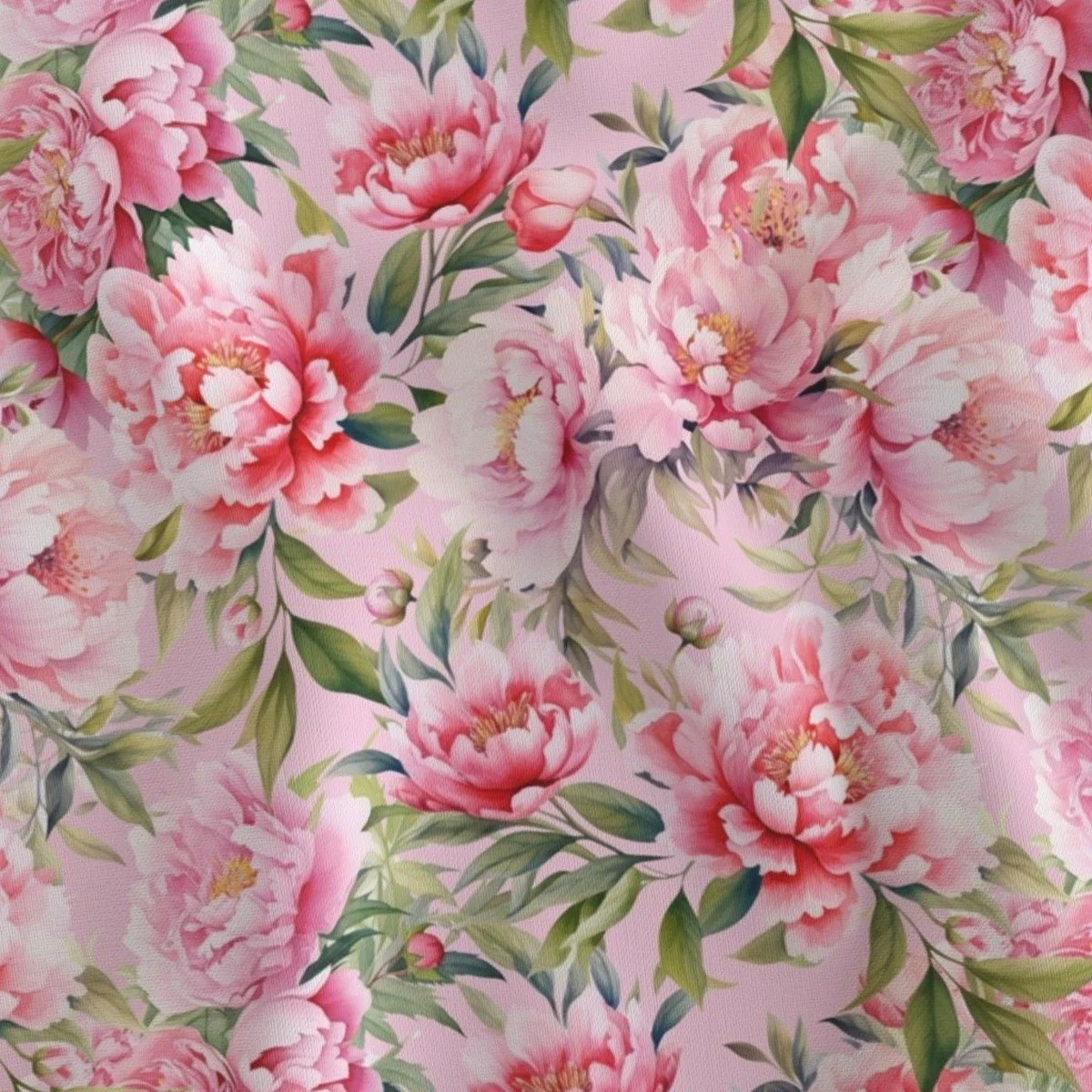 Peony pattern in blush pink colorway