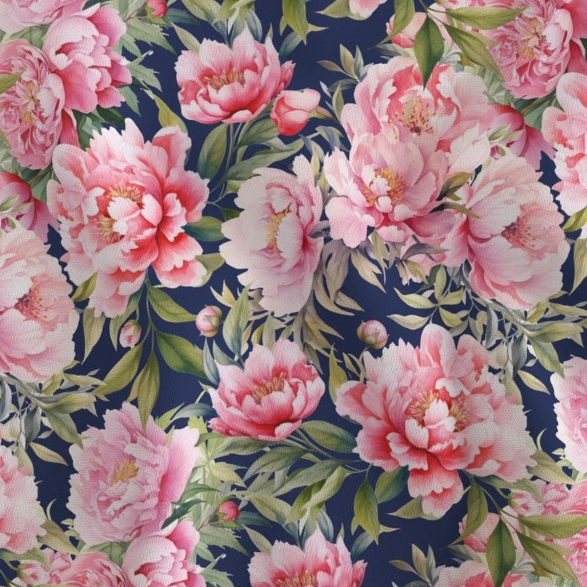 Peony pattern in navy colorway