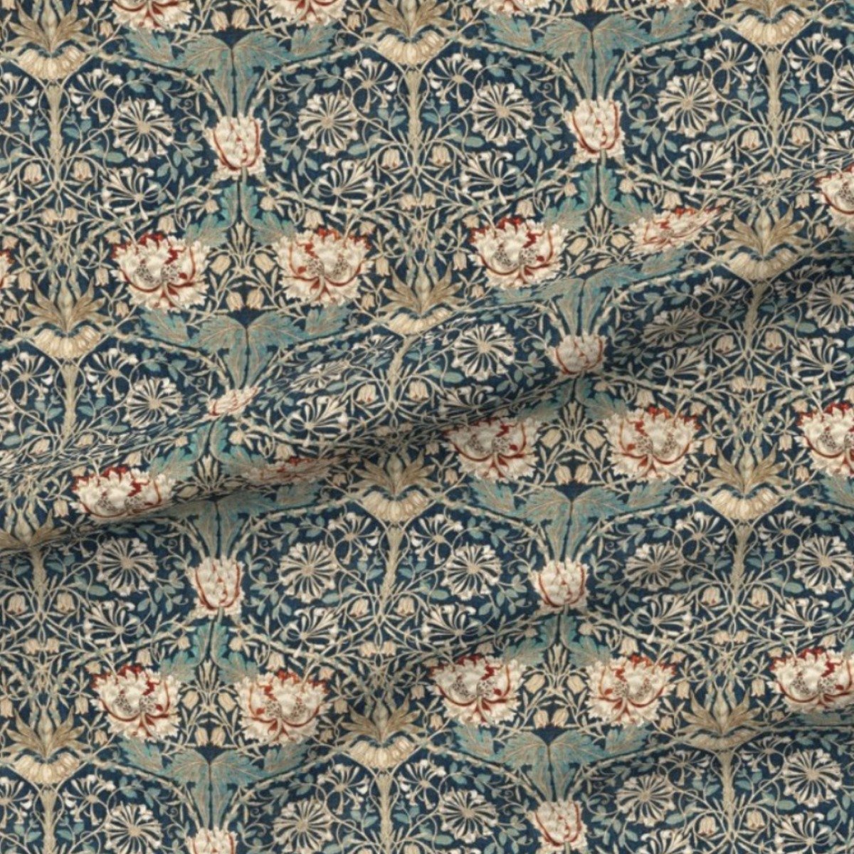 Honeysuckle pattern in teal colorway