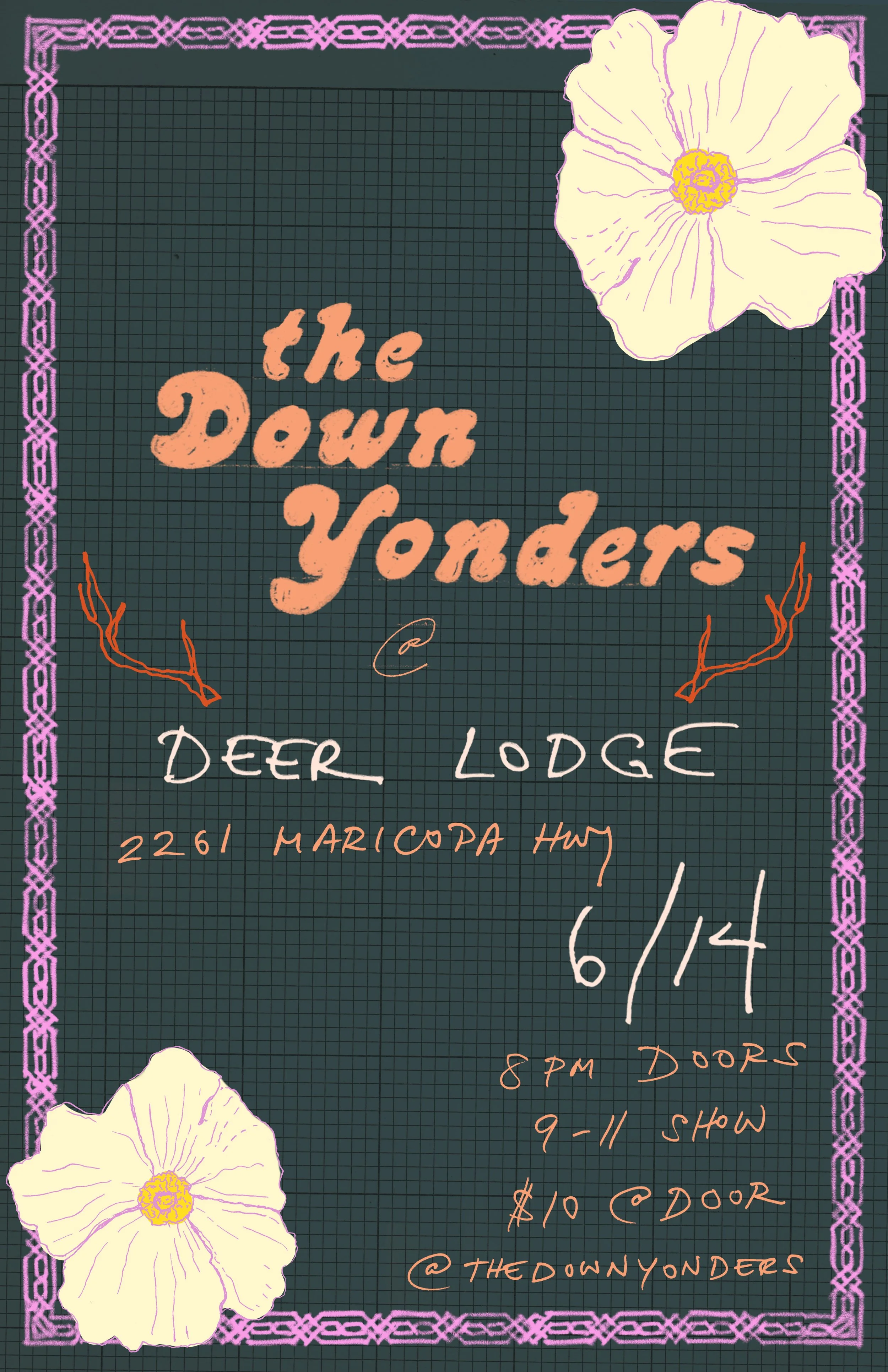 show posters for The Down Yonders and Team Bright