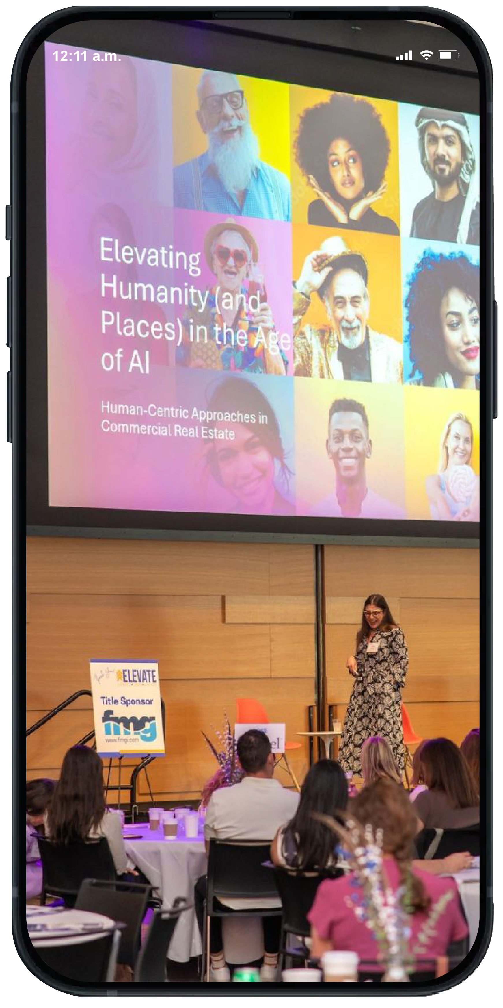 Nadine Ezzie speaking at CREW Austin Elevate event