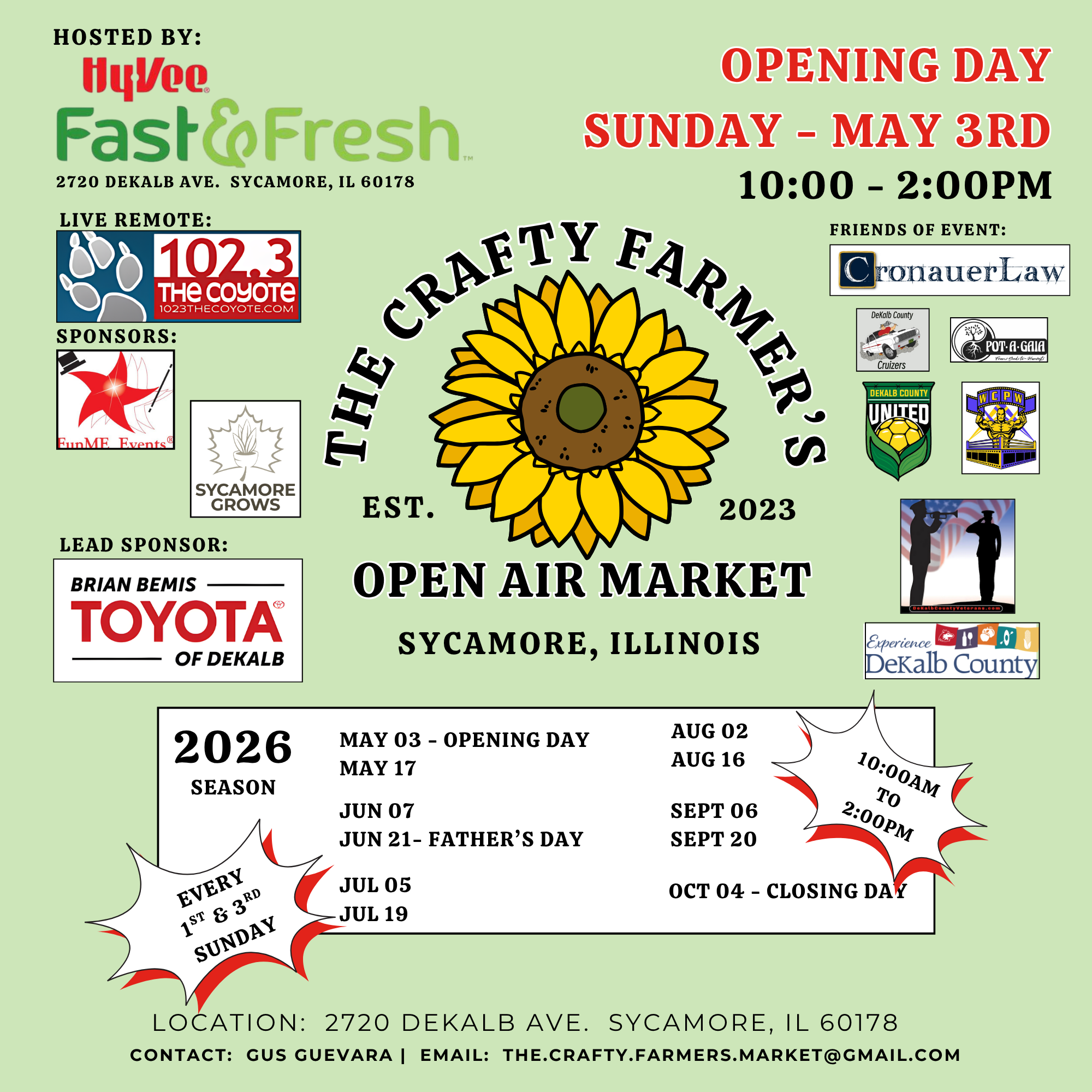 Crafty Farmer's Open Air Market July 2026