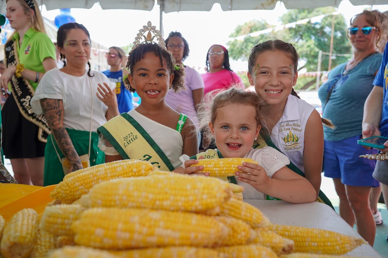 Shucking and eating&hellip;a little corn-y competition to start the final day of LaCornFest