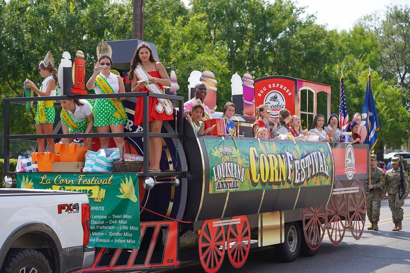 Did you see the new Louisiana Corn Festival &amp; @bunkiechamber float?!? We ❤️ it!!!! Be on the lookout for it in a parade near you!