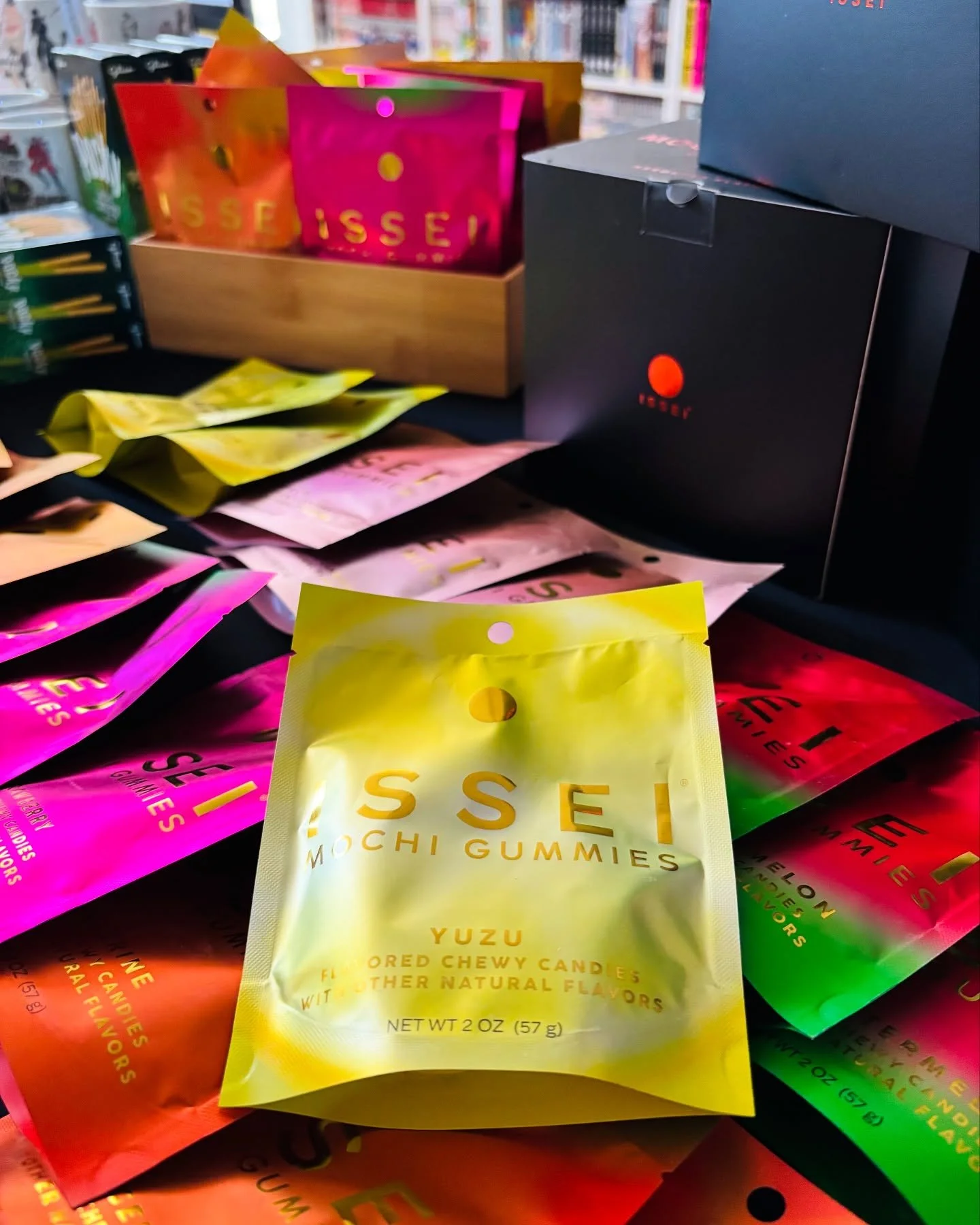 Who doesn&rsquo;t love a treat when buying manga? Issei Mochi Gummies back in stock just in time for Halloween! Individual packs and a 6 flavor variety &ldquo;Boo&rdquo; box available, too!🎃

OPEN 1PM -5PM

&mdash;-

NEW FALL/WNTR HOURS!

MONDAY: CL