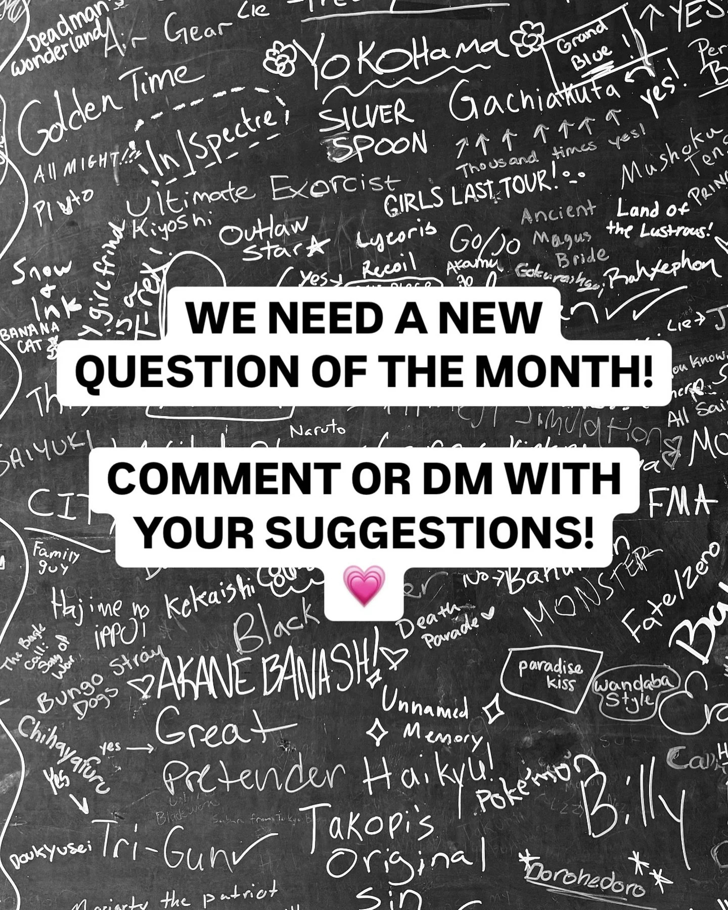 We need a new question of the month! Maybe something seasonal!? We are open to any and all suggestions! Comment, DM, or respond in our stories!

OPEN 1PM -5PM‼️

&mdash;-

NEW FALL/WNTR HOURS!

MONDAY: CLOSED
TUESDAY: CLOSED
WEDNESDAY: CLOSED
THURSDA