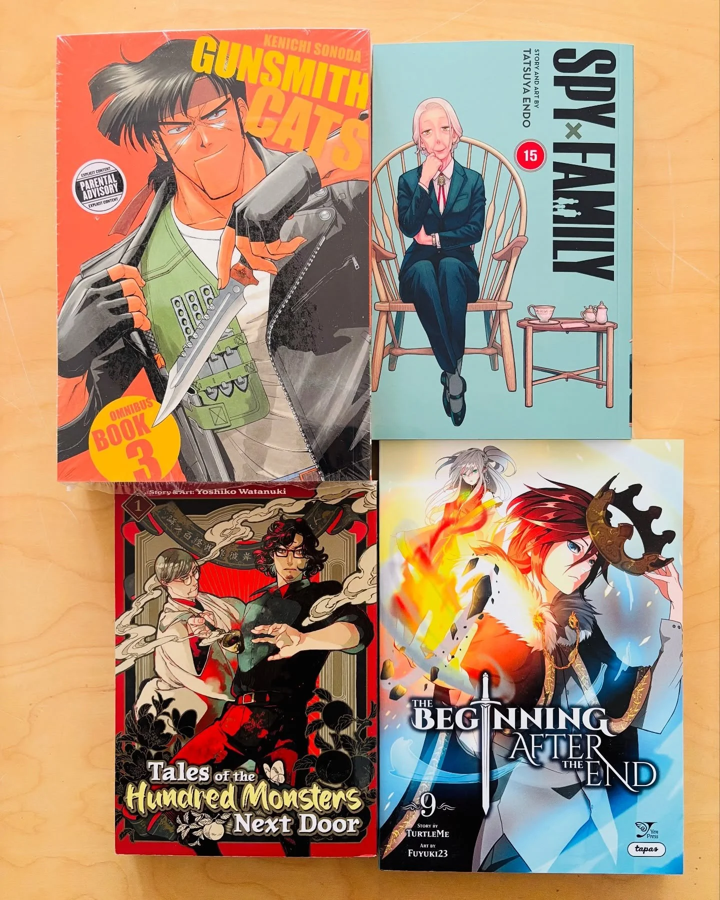 🚨NEW RELEASES🚨

* Akira Hardcover Collection 4
* The Apothecary Diaries 07 (Light Novel)
* The Beginning After the End, Vol. 9 (Comic)
* Clamp Official Artbook Color Shiro
* A Curtain Call for You 1
* Dear Demon King
* Gunsmith Cats Omnibus Volume 