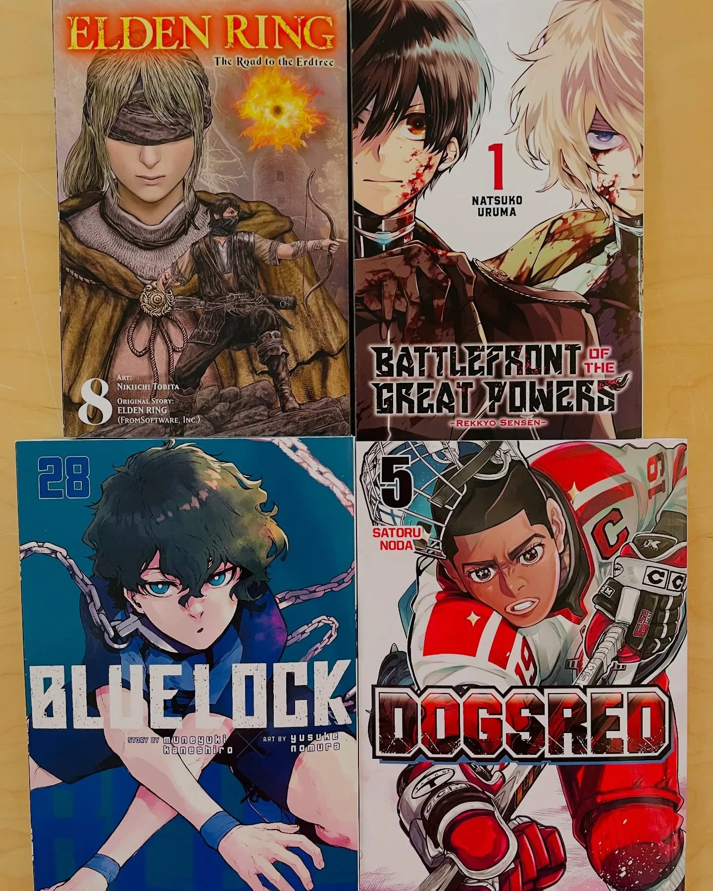 ⚾️NEW RELEASES 3/26/26⚾️

* Battlefront of the Great Powers, Vol. 1: Rekkyo Sensen
* The Big Book of Kawaii Manga World
* Blue Lock 28
* Dogsred, Vol. 5
* Elden Ring: The Road to the Erdtree, Vol. 8
* Fluffy Cafe in Another World (Manga) Vol. 1
* Gra
