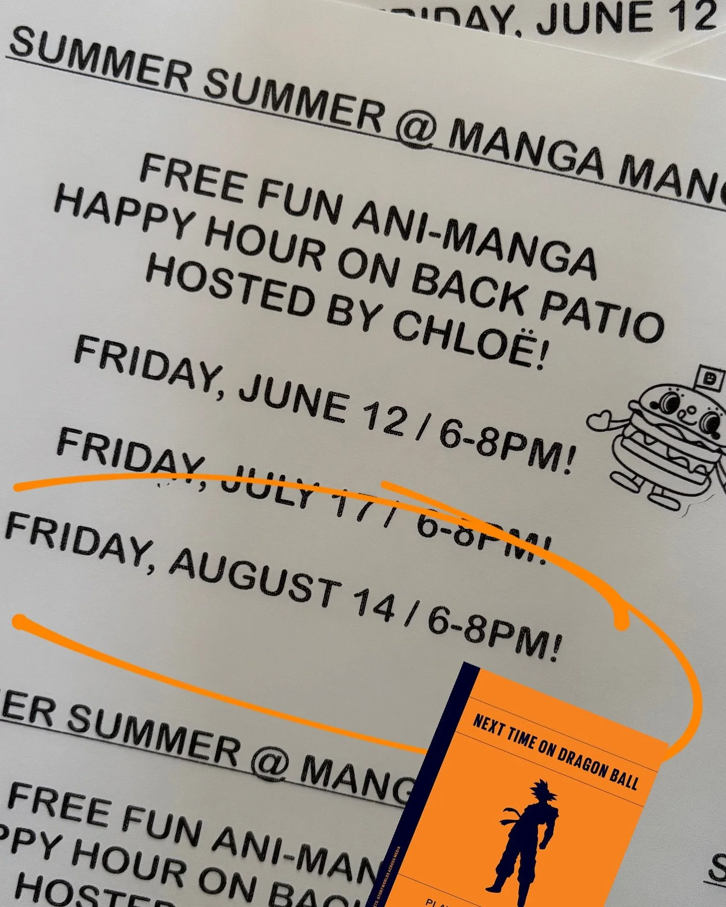 REMINDER THIS FRIDAY&hellip; our final Ani-Manga Happy hour of the summer on August 14 will feature author Vincent Haddad! This will be a book launch for his latest book &ldquo;Next Time on Dragon Ball (Playing with a Manga and Anime Franchise)&rdquo
