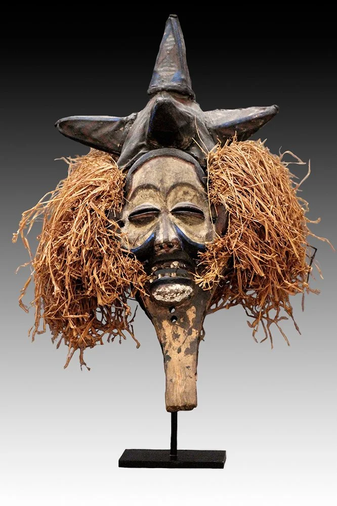 Yaka mask antique Congo masks.  www.gallerytribalart.com