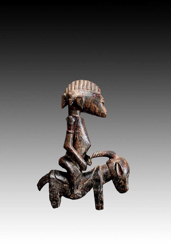 Senufo horse and rider, depicts a bush spirit.  www.gallerytribalart.com