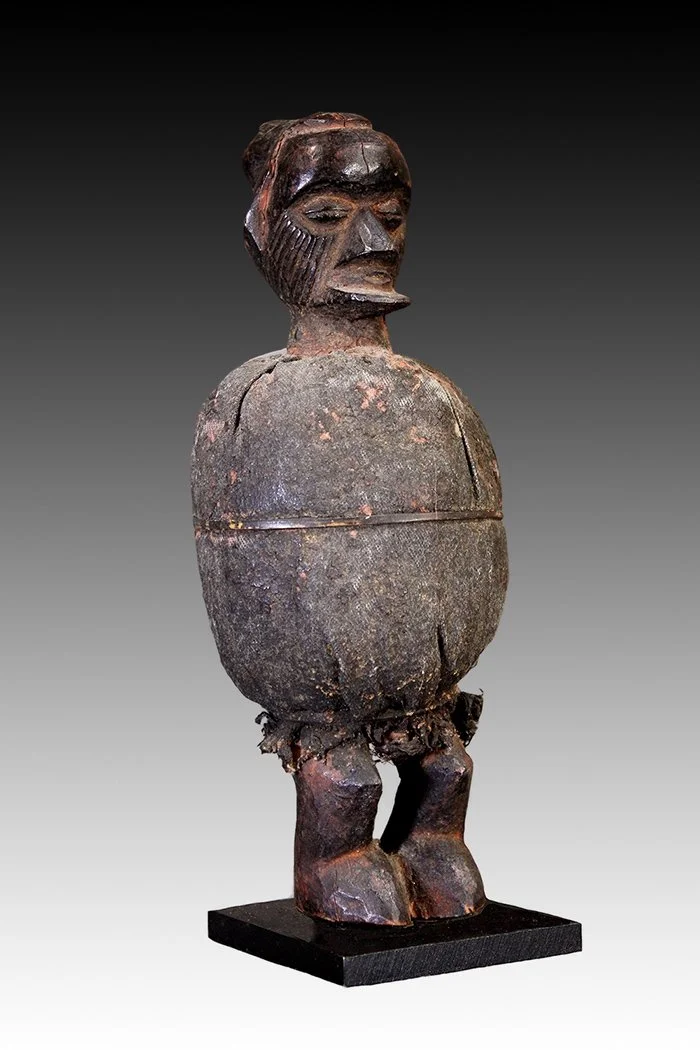 Teke figure was used as a magical charm by a ritual specialist in divination, for protection against sorcery.  www.gallerytribalart.com