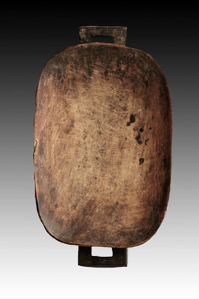 Zulu platter top well worn surface from use.  www.gallerytribalart.com