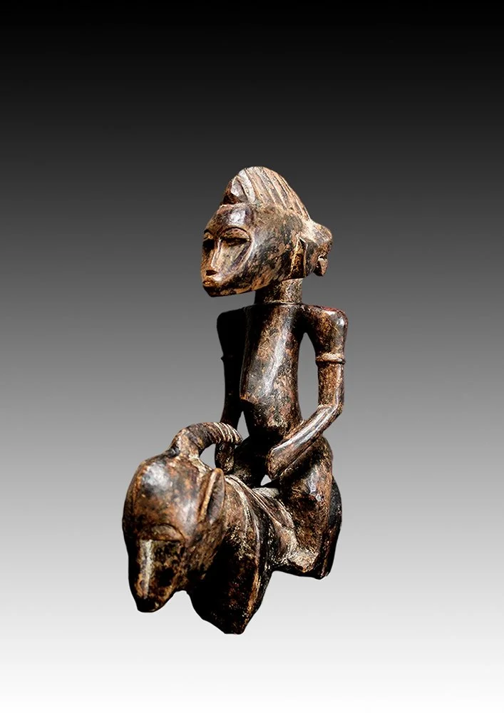 Senufo horse and rider depicting a bush spirit.  www.gallerytribalart.com