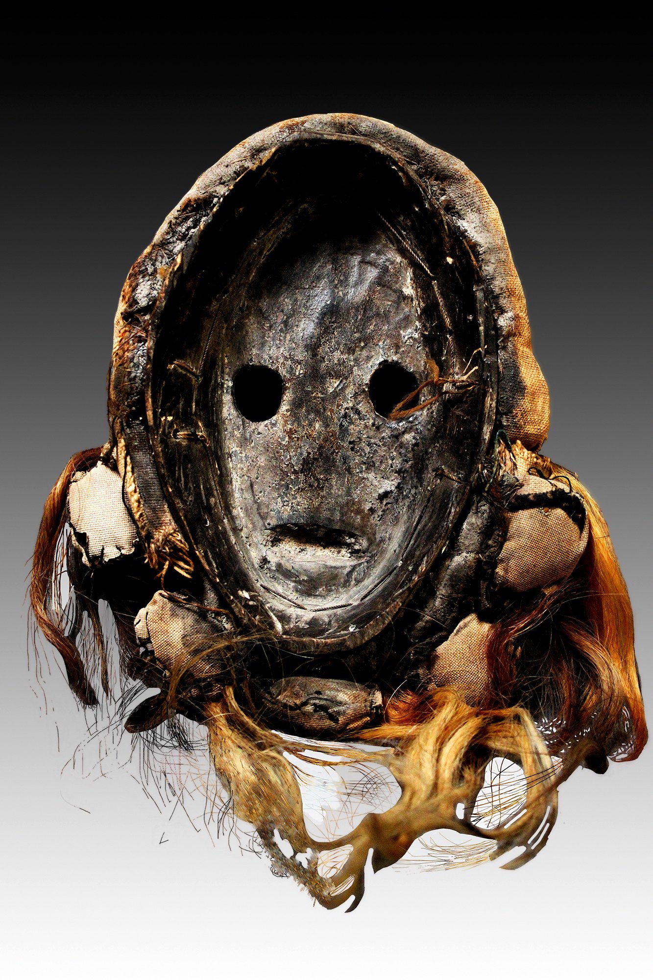 Dan mask, back side view, rich patina from use.  www.gallerytribalart.com