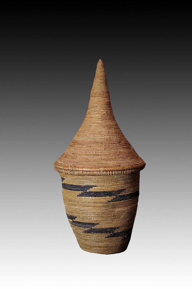 Tutsi basket from Rwanda made from grasses, sisal fiber and reeds.  www.gallerytribalart.com