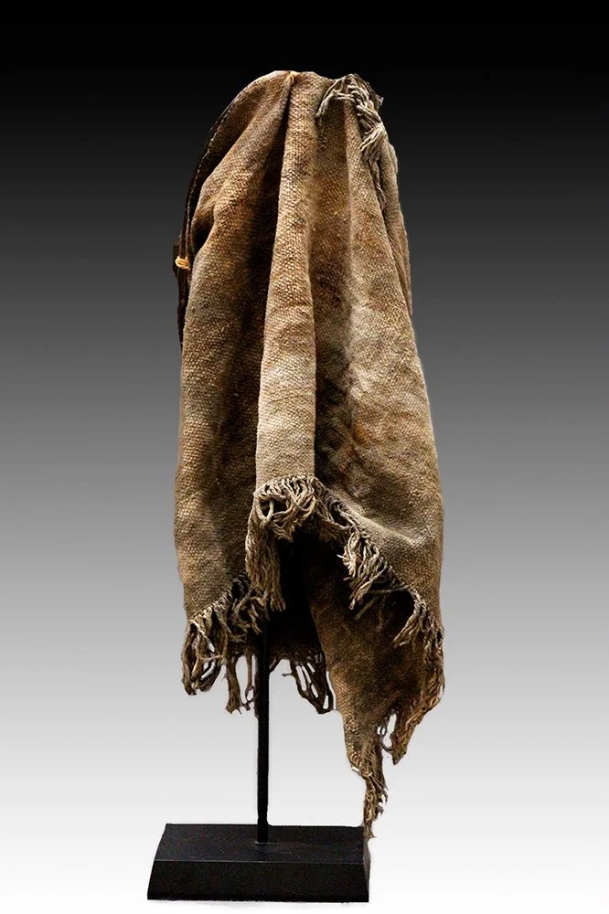 Igbo Okoroshi mask with fabric costume attachement.  www.gallerytribalart.com