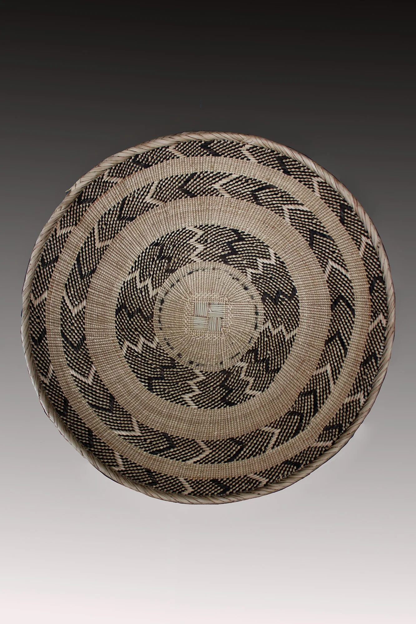 Tonga basket, Zimbabwe, woven from creeper vines, palm leaves and wild grasses.  www.gallerytribalart.com