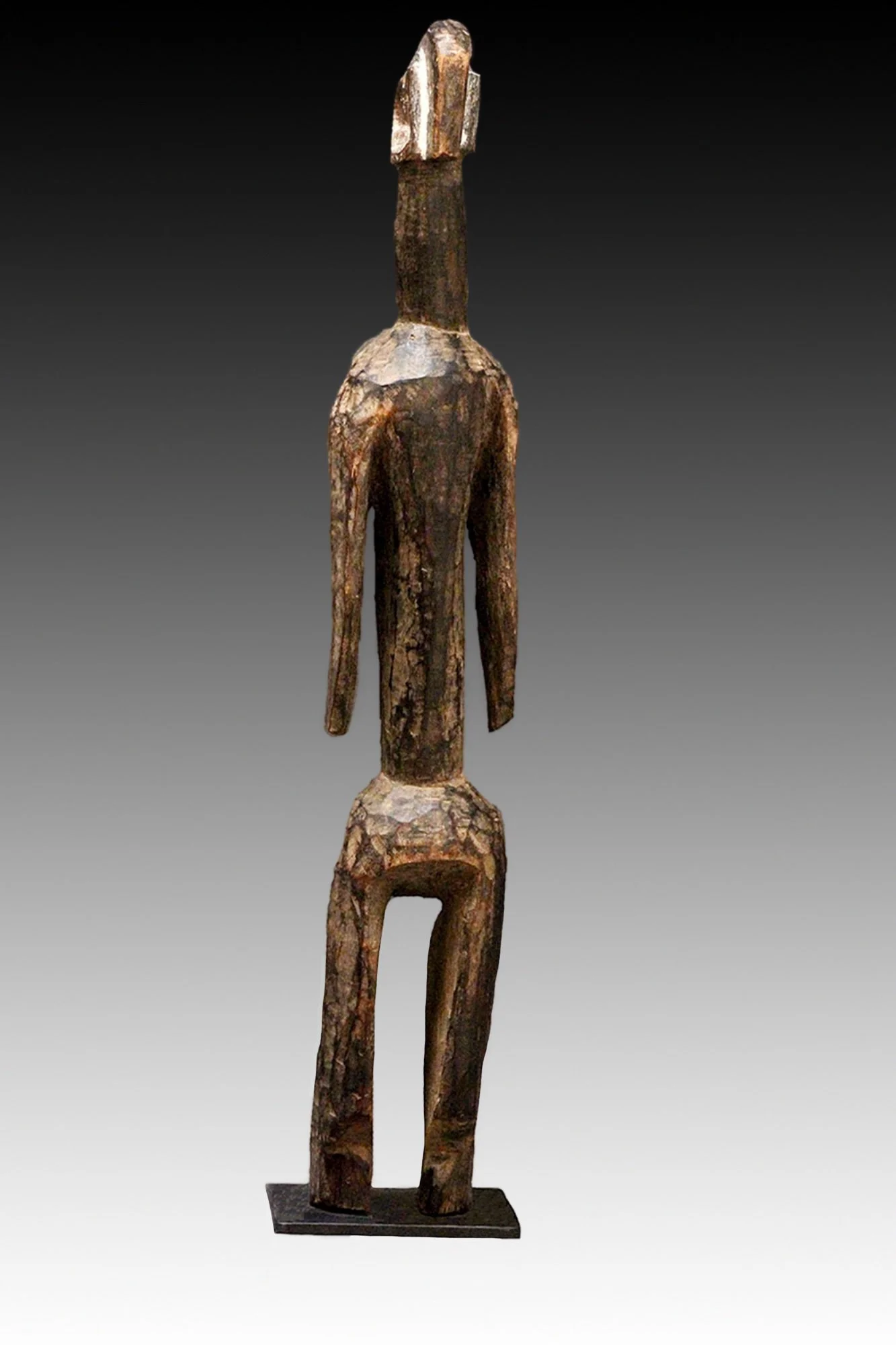 Mumuye figure, back view, highly valued Nigerian wooden sculpture.  www.gallerytribalart.com