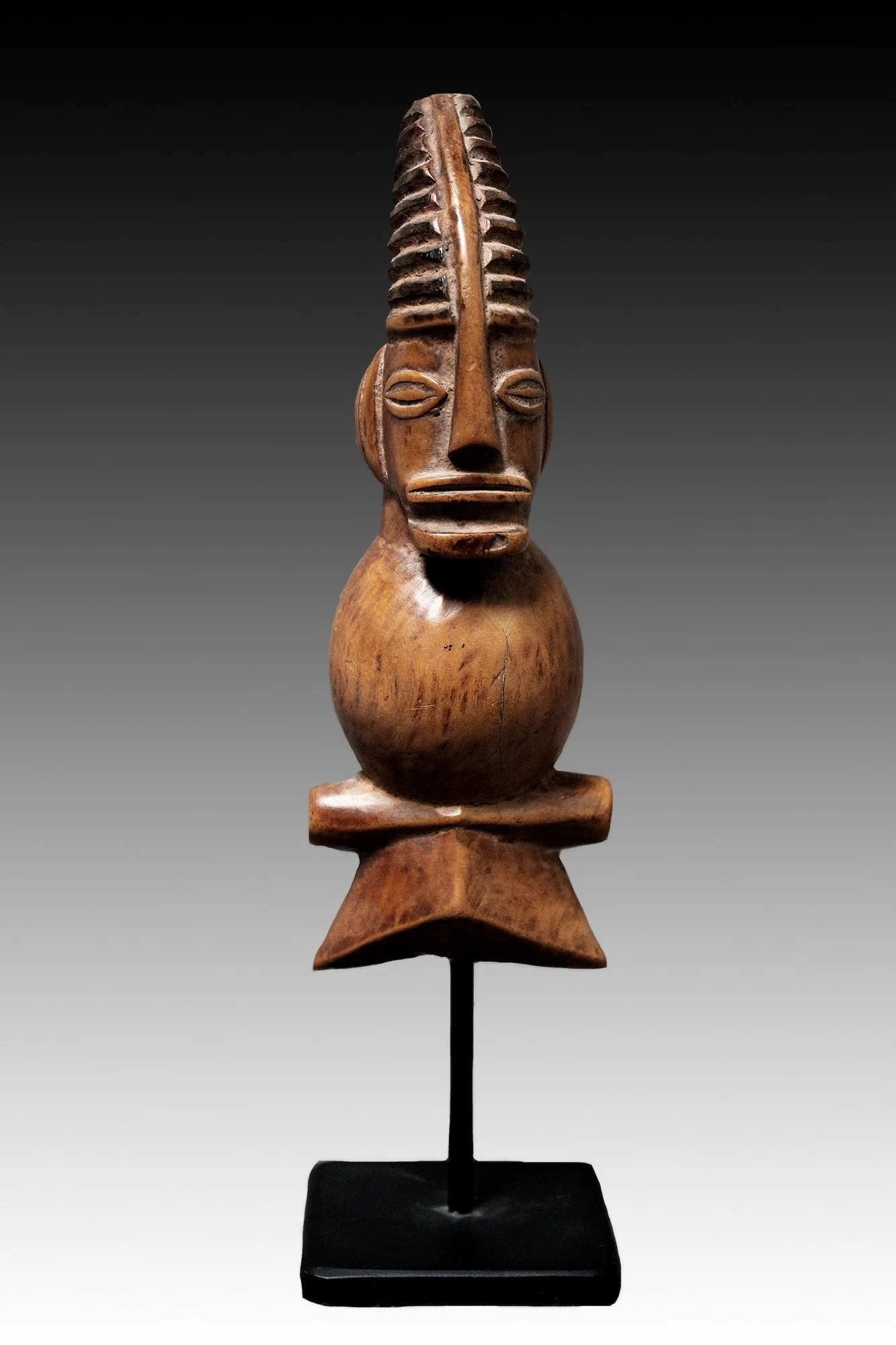 Chokwe whistle, Angola or DRC, finely carved African whistle.  www.gallerytribalart.com