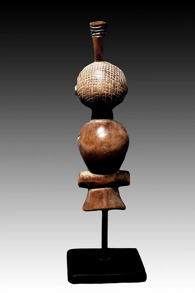 Chokwe whistle with well used glossy patina.  www.gallerytribalart.com