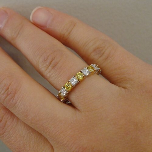 Round Diamond Half Eternity Ring, Wedding Band for Women 18K White Gol –  ZNZ Jewelry Affordagold