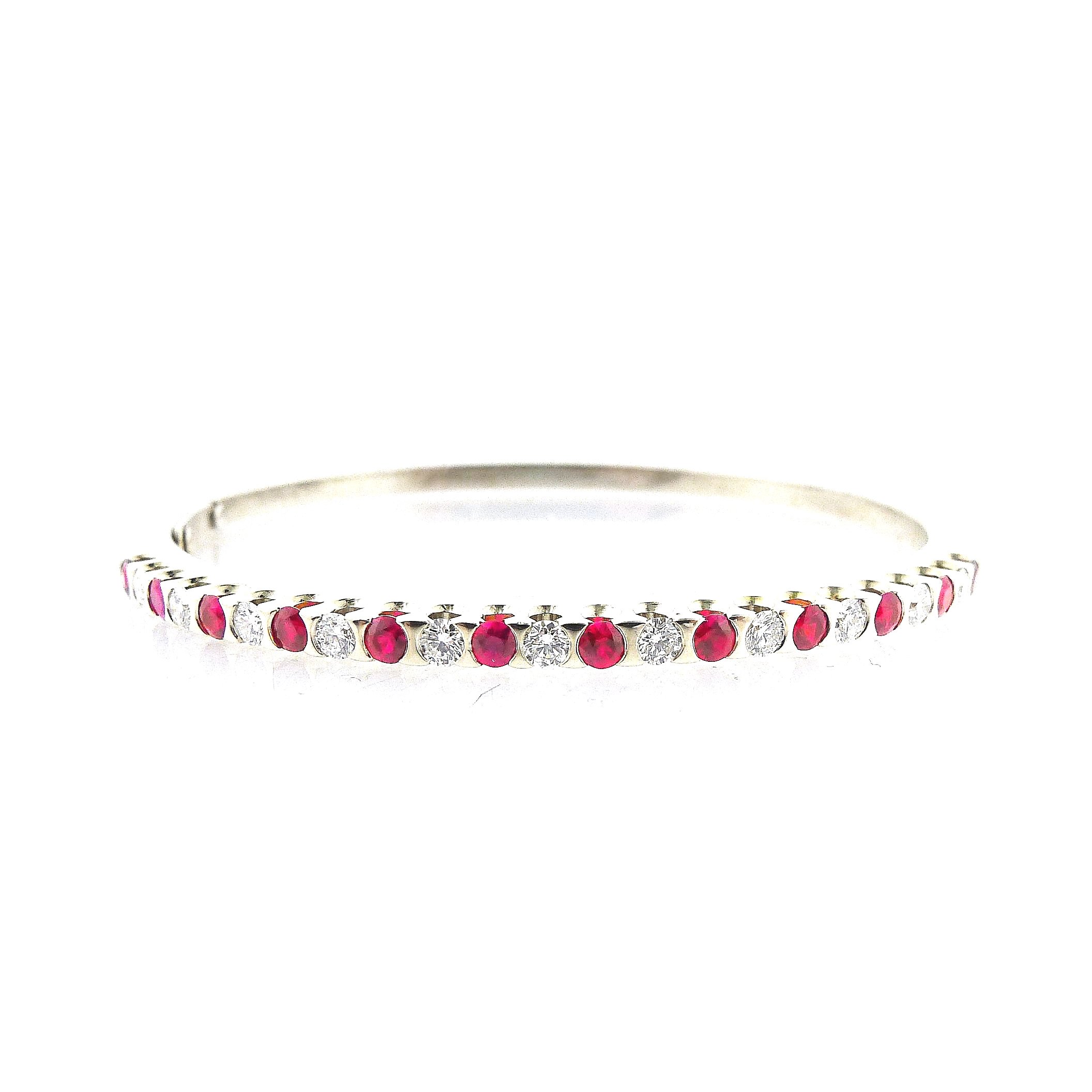 Ruby & Diamond Bracelet in 9ct White Gold | QP Jewellers