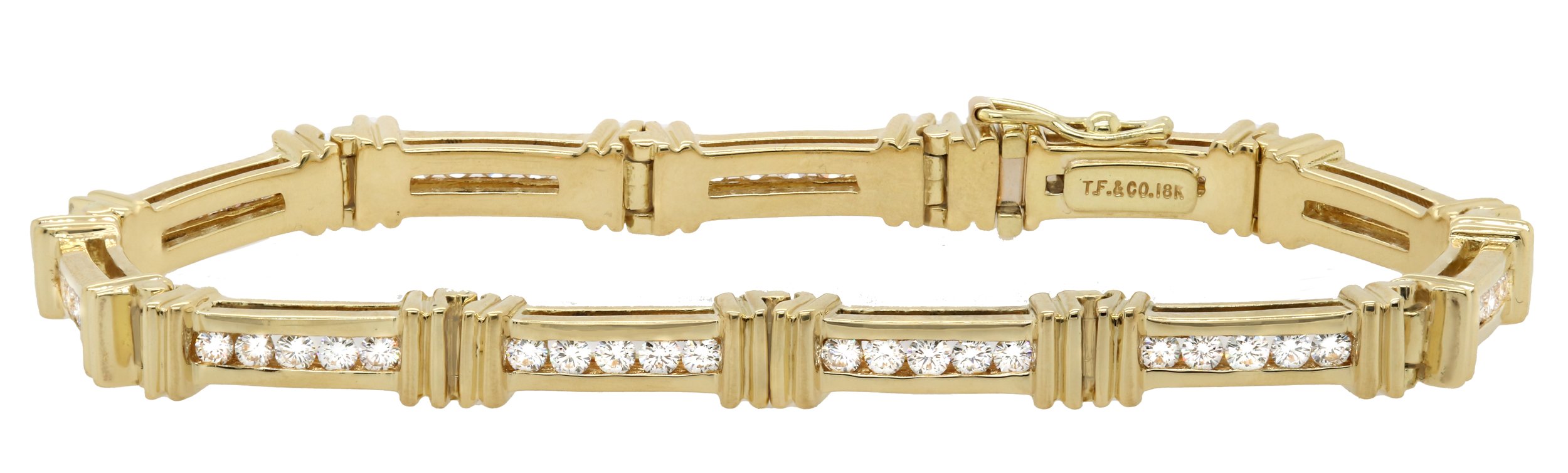 7.25 Carat Antique Design Diamond Tennis Bracelet For Sale at 1stDibs